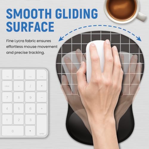 Ergonomic Mouse Pad with Wrist Rest, Gel Wrist Support, Black Cat - Image 4
