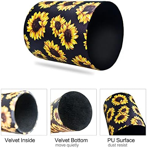 Sunflower Pen Holder, Pencil Holder Desk Organizer for Women Girls, Floral Makeup Brush Holder, Ideal Gift for Office, Classroom, Home(blackSunflower) - Image 4