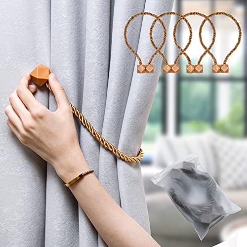 NazTur Magnetic Curtain Tiebacks, Curtain Ties, No-Drill Holdbacks (4 Pack) - Image 2