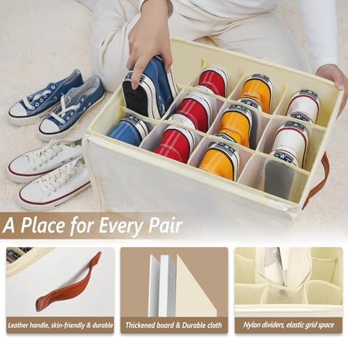 Patinao 2 Pack Flexible Dividers Shoe Storage Box Organizer Bins for Closet - Image 3