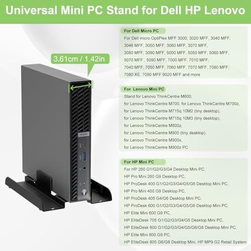 Universal Mini PC Desk Stand for Dell HP Lenovo Adjustable Vertical Desk Stand for Dell OptiPlex MFF 7050 7060 Lenovo ThinkCentre M910Q M700 HP EliteDesk 800 Mini PC Desk Mount Holder - Image 2