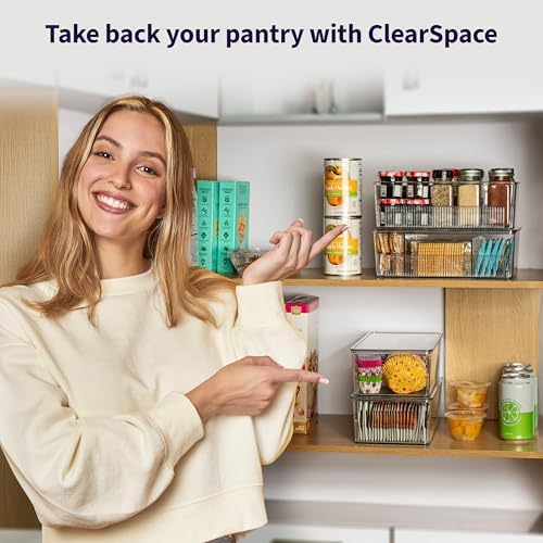ClearSpace Pantry Organizer Storage Bin with Divider & Lid, 2 Pack - Image 5