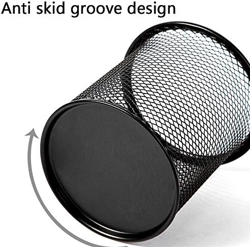 Ameceres 4 Packs Metal Pencil Cup Wire Mesh Pen Holder for Desk (Silver) - Image 3