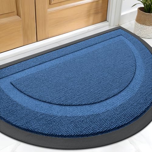 OLANLY Half Circle Front Door Mat Outside 29.5x17 All-Season Rubber Doormat by OLANLY