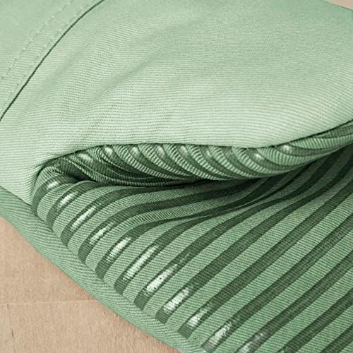 KitchenAid Beacon Two-Tone Non-Slip Oven Mitt Set, Pistachio/Graphite Green, 5.75"x13", 2 Piece - Image 3