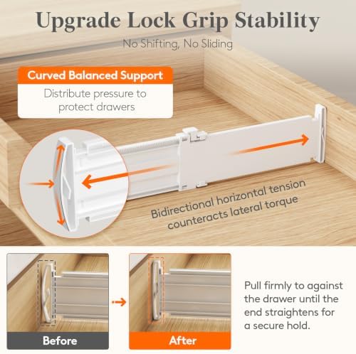 Lifewit 3.2" High Drawer Dividers for Clothes, Adjustable Drawer Organizers - Image 5