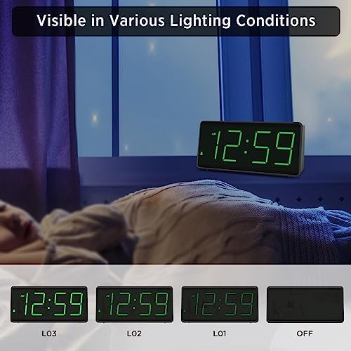 Peakeep Battery Operated Digital Alarm Clock for Bedrooms Big Numbers - Image 4