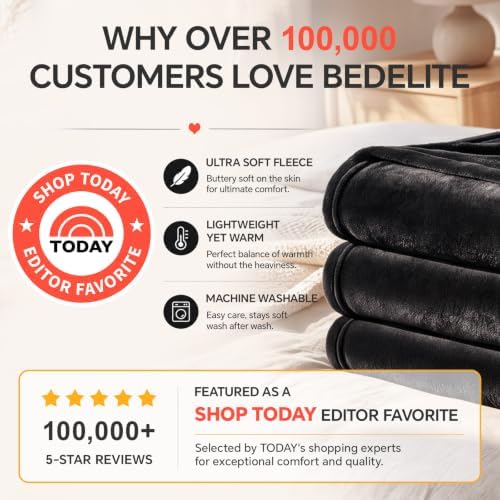 BEDELITE Fleece Blanket Soft Plush Throw for Couch Olive Green 50"x60" - Image 2