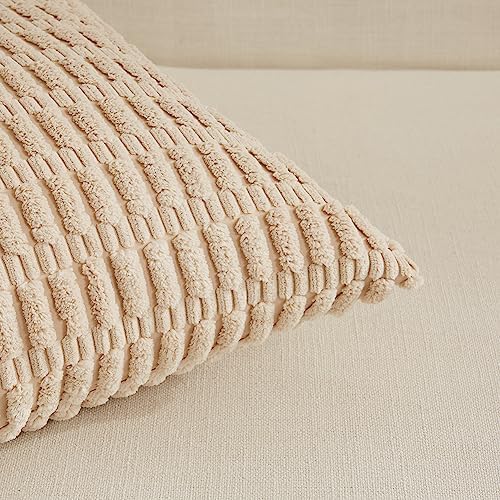 Fancy Homi 4 Packs Decorative Throw Pillow Covers for Living Room Couch Bed, Modern Farmhouse Boho Home Décor Accent Cushion Case, 20" x 20", Neutral - Image 4