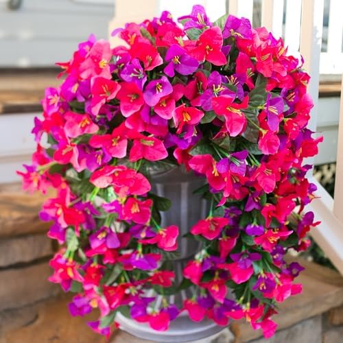 2 PCS Bougainvillea Artificial Hanging Flowers Plants for Outdoors, Mix - Image 4