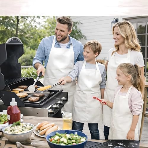2/6/12/24 Pack Waterproof Aprons Bulk with Pockets, Polyester and PVC Coated Chef Aprons for Cooking, Painting, BBQ - Image 6