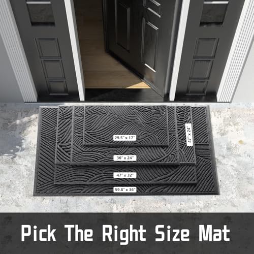 Yimobra Extra Large Doormat Outdoor Entrance 47x32, Non-Slip Mat, Dark Grey - Image 2