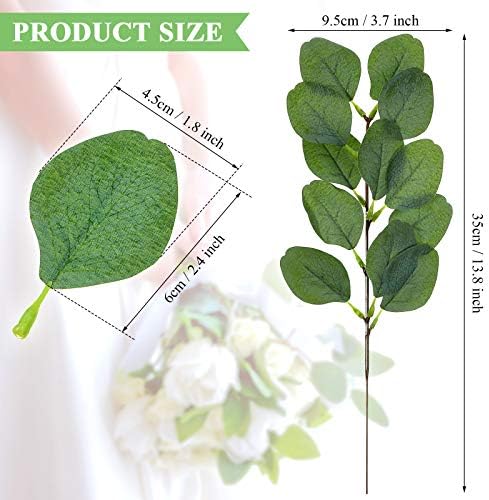 WILLBOND 30 Pieces Eucalyptus Stems Artificial Leaf Stem Faux Long Eucalyptus Artificial Greenery Leaves for Wedding, Office, Holiday, Home, Garden, Greens Decor - Image 2