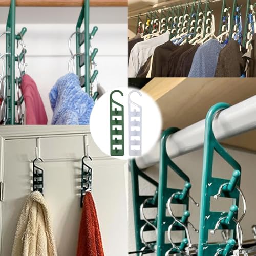 Closet Space Saver Hooks,Set of 4,Belts Hanger Holder,Compact Clothes Storage Organizers with 5 Holes for Home Dorm Apartment (4, White) - Image 4