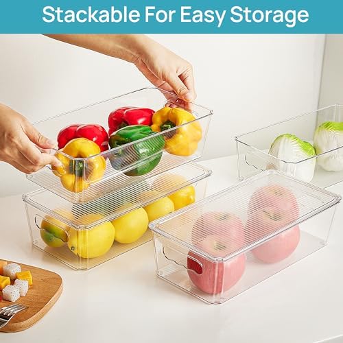 Vtopmart 10pcs Clear Stackable Storage Bins with Lids - Image 5
