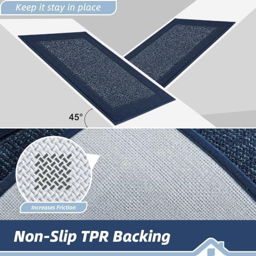 BEQHAUSE Indoor Door Mat 24" x 36", Dirt Trapper Door Mats, Blue - Image 4