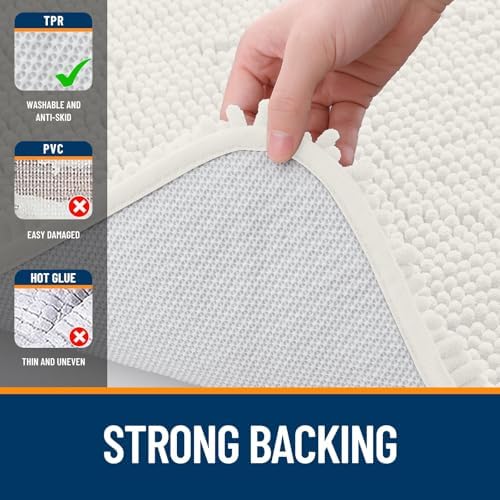 OLANLY Toilet Rugs U-Shaped 20x20, Soft Absorbent Chenille Contour Rugs - Image 6