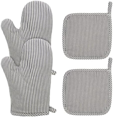 4 Pcs Oven Mitts and Pot Holders Heat Resistant Oven Mitts Sets Non Slip Oven Mitt and Pot Holders for Baking Cooking by Unknown