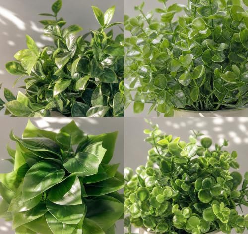Small Fake Plants,4 PACK Faux Artificial Plants Indoor in Pot with Rope - Image 4