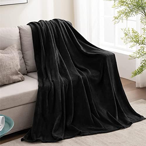 BEDELITE Fleece Blanket Soft Plush Twin Size Blanket Black 60"x80" - Image 5