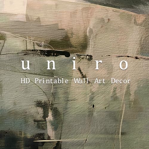 uniro Checkered Abstract Landscape Painting, Neutral Minimalist Print, Earthy Green Midcentury Modern Decor, Rustic Printable Wall Art, Moody Muted Scenery Decor, Soft Earthy Country Wall Art - 8x10 Unframed - Image 7