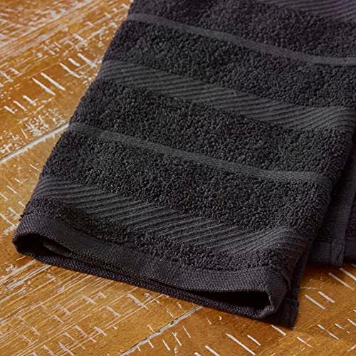 KitchenAid Albany Kitchen Towel 4-Pack Set, Matte Black/White, 16"x26" - Image 4