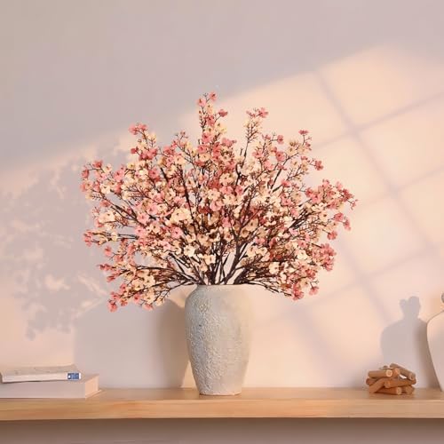 15Pcs Fall Flowers, Real Touch Babys Breath Artificial Flowers, Beige Brown - Image 3