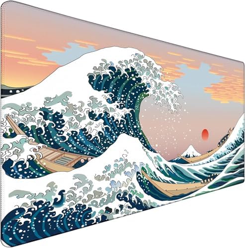 Japanese Large Mouse Pad Desk Mat Office Desk Pad, Sunset Sea by CustomerFirstServiceFirst