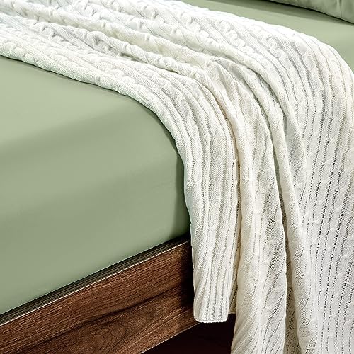 FreshCulture Twin Fitted Sheets, Bulk Pack of 6, Deep Pocket, Soft Microfiber Bottom Sheets for Home, Salons, Hotels, Twin Size Fitted Sheets Only (Sage Green) - Image 5
