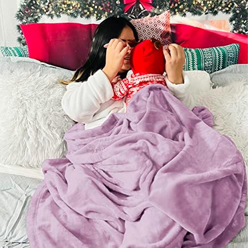 Bedsure Fleece Blanket Throw Blanket - Light Purple Lavender Violet Lightweight Blanket for Sofa, Couch, Bed，Camping, Travel - Super Soft Cozy Microfiber Blanket - Image 5