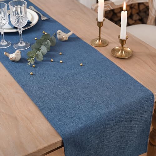 Artoid Mode Navy Blue Table Runner, Seasonal Summer Fall Washable Kitchen Dining Table Decoration for Home Party Decor 13x72 Inch - Image 6