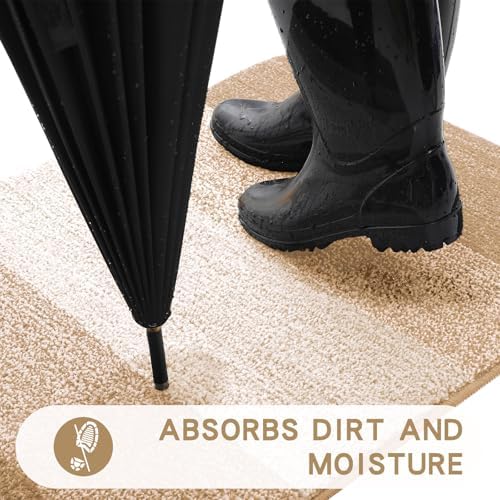 Kitinjoy Indoor Outdoor Door Mat, 45x27 Non-Slip Dirt Trapper Doormats - Image 2