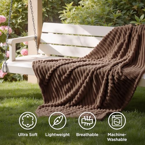 Bedsure Soft Brown Throw Blanket for Couch Decor Gifts 50"x60" - Image 5