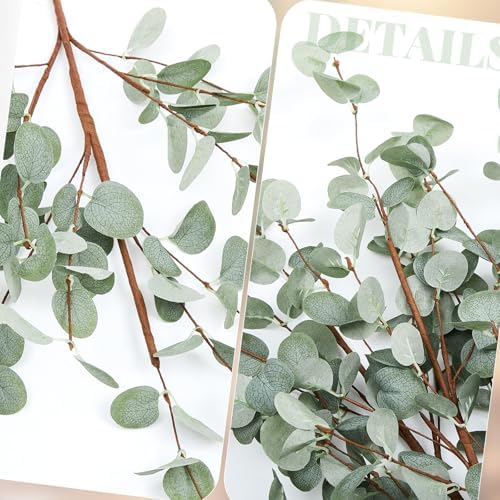 Giegxin 4 Pcs 30" Artificial Eucalyptus Branches for Vase, Green - Image 3