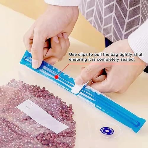 Sous Vide Bags 31 Pcs (24 Pcs Vacuum Zipper Bags & 2 Seal Clips & 5 Air Valves),Reusable BPA Free Vacuum Sealer Bags Vacuum Food Storage Bags for Cooking/Food Storage/Microwave Heating - Image 4