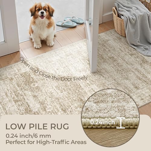 2x6 Runner Rug Non Slip,Washable Hallway Runner Rug,Brown - Image 6