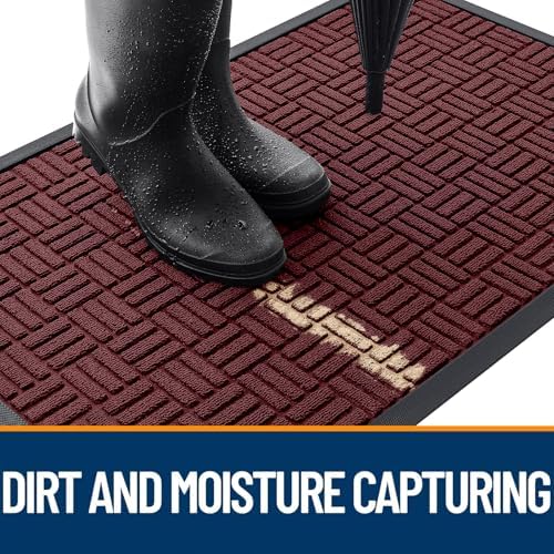 OLANLY Front Door Mat Outside Entrance 35x23, Heavy-Duty Rubber Doormat - Image 3