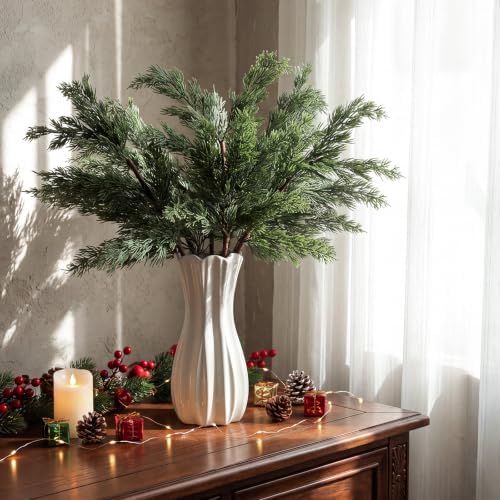 Wavwavw 6 Pcs 25.5 Inch Artificial Christmas Cedar Pine Needles Branches - Image 2