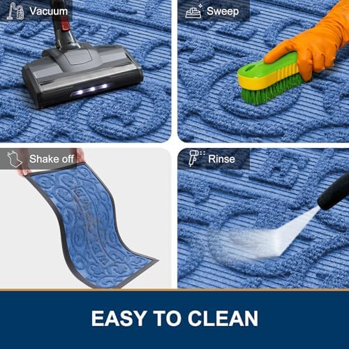 Smiry Front Door Mat Outside Entrance, Low Profile Rubber Doormat, 29.5x17 - Image 6