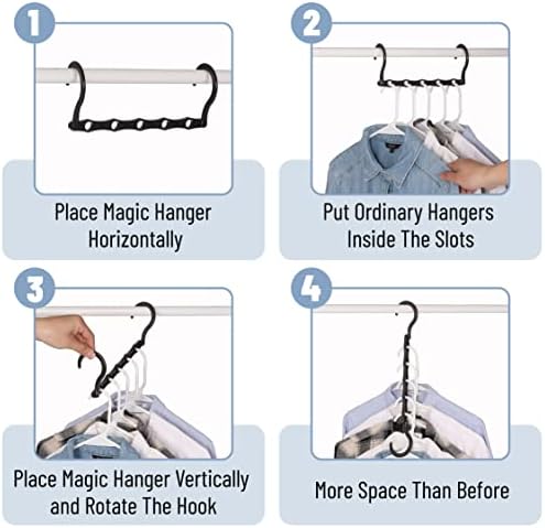 Mr. Pen- Space Saving Hangers for Clothes, 12 pcs, 4, Plastic Multi Clothes Hangers Space Saving, 5 Slots, 360° Rotating Hooks - Image 5