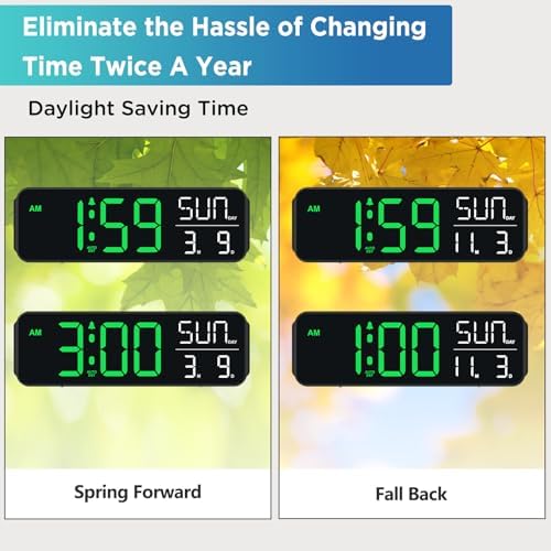Peakeep Large Display Digital Alarm Clock for Bedroom with Date Day of Week - Image 6