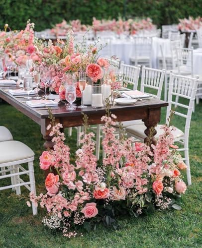 IPOPU Pink Artificial Delphinium Flowers 33.5" Long Stem Artificial Flowers Vintage Pink Fake Flowers for Wedding Centerpieces for Home Tables Party Decor（Vintage Pink） - Image 4