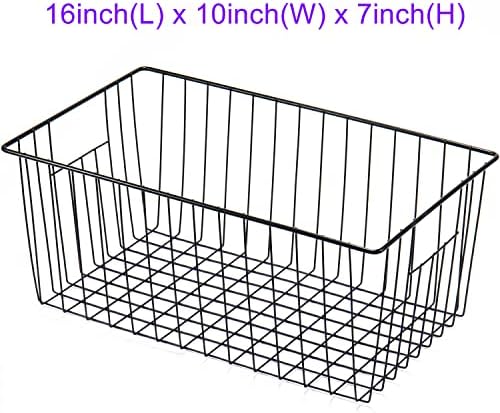 16inch Upright Freezer Organizer Baskets for 13-14,16-21 cu.ft Standup Freezer, Settle freezer chaos and reduce food waste effectively, Durable, Fully Use Space, Improve Air Circulate, Black, 3pcs - Image 4