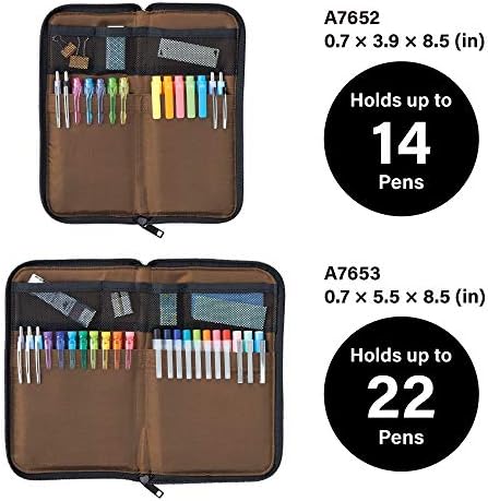 LIHIT LAB Slim Pen/Pencil Pouch, 0.7 × 3.9 × 8.5 Inches, Orange (A7652-4) - Image 3