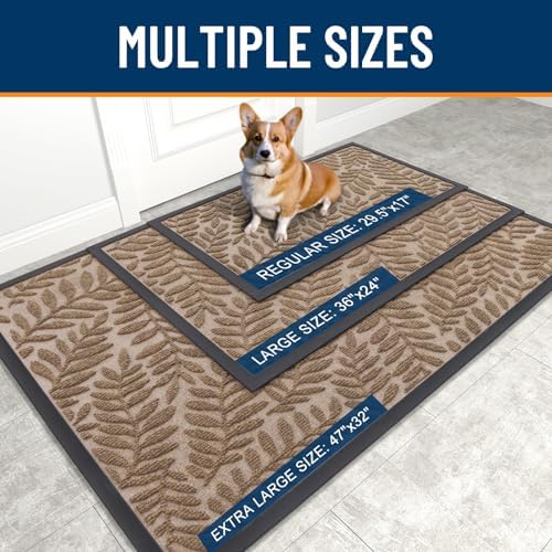 OLANLY Door Mat Indoor Outdoor Entrance 29.5x17, Heavy-Duty Rubber Doormat - Image 3