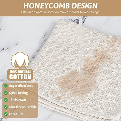 Nialnant 6 Pack Kitchen Towels and Dishcloths Sets,100% Cotton Soft Absorbent Quick Drying Dish Towels for Kitchen,Washing Dishes,12x12 Inches, Multi Color - Image 4