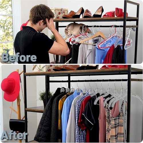DEILSY™ Clothes Hangers 25 Pack Space-Saving Crystal Clear Plastic Hangers - Image 3