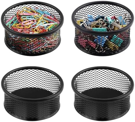 4PCS Paper Clip Holder for Desk With 50PCS Colored Paper Clips by Unknown