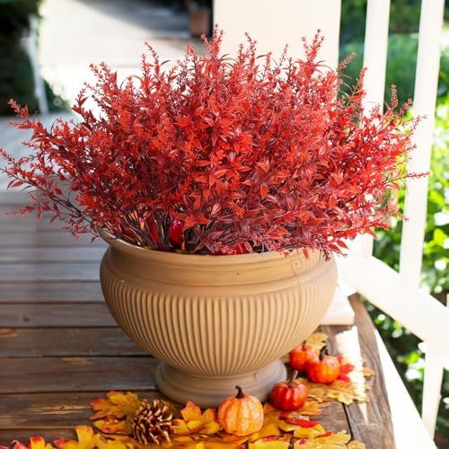 RECUTMS Fake Fall Plastic Flowers Artificial Plants UV Resistant Flowers - Image 6