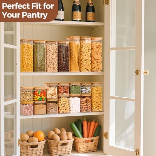 ComSaf Glass Storage Containers with Lids 1.2 Qt, Set of 6 Food Storage Jar - Image 5